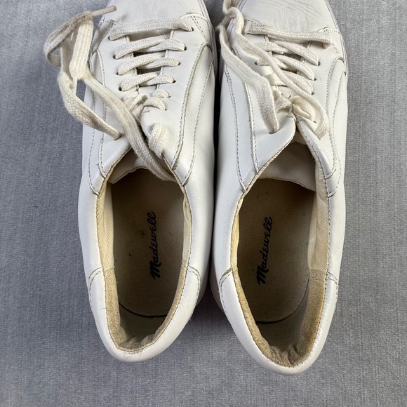 Madewell Sidewalk Low Top Sneakers White Leather Womens 8M MA134 FA20 - Picture 5 of 6